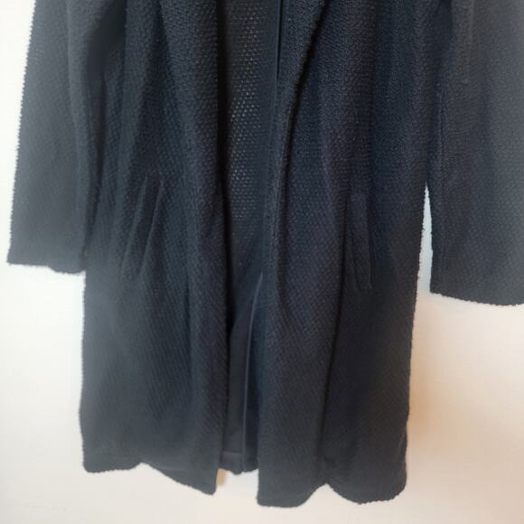Marine Layer Knit Open Front Cardigan Sz Large Birdseye Textured Coat Longline - Picture 5 of 14